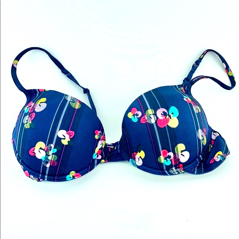 CALVIN KLEIN | Floral Striped Padded Underwire Bra